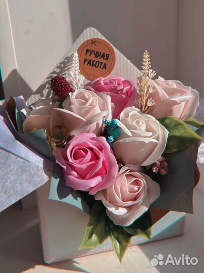 Из мыла, цветы, подарки, розы, зайцы