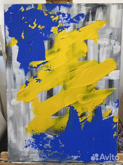 Картина акрилом абстракция мазков 50х70