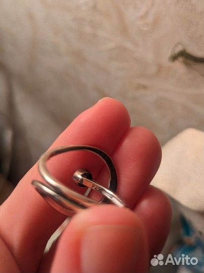 Стильное кольцо, серебро
