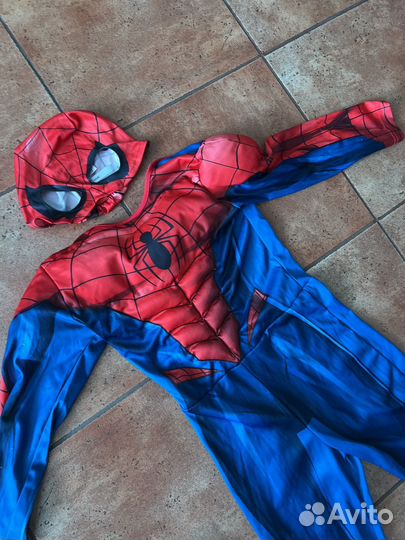 Костюм человека паука с мышцами и маской детский