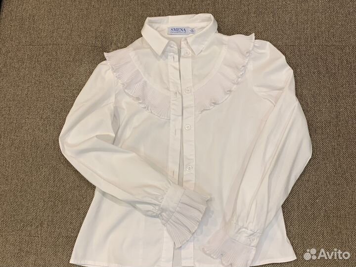 Блузка белая для девочек 146