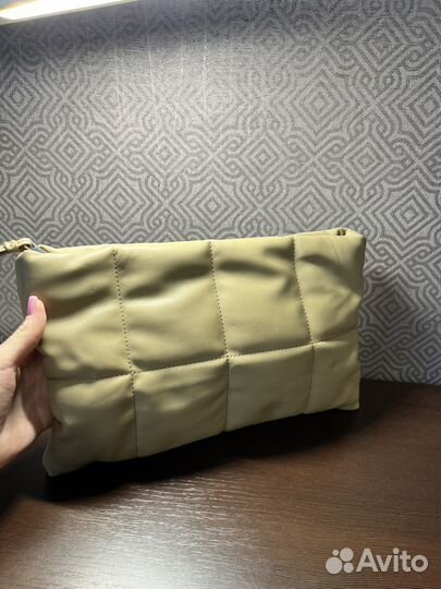 Сумка-клатч Mango оливкового цвета