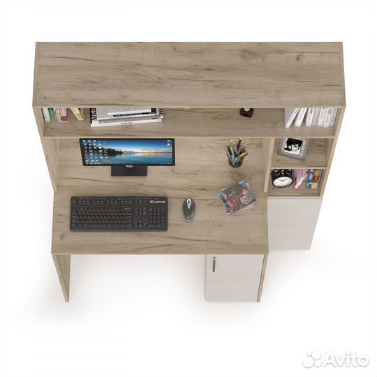 Стол компьютерный Комфорт 12.74 цвет дуб крафт сер