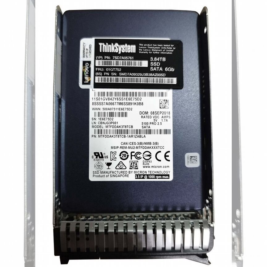 [01GT752] Жесткий Диск Lenovo 3.84tb Sata3 2,5 Ssd 01gt752