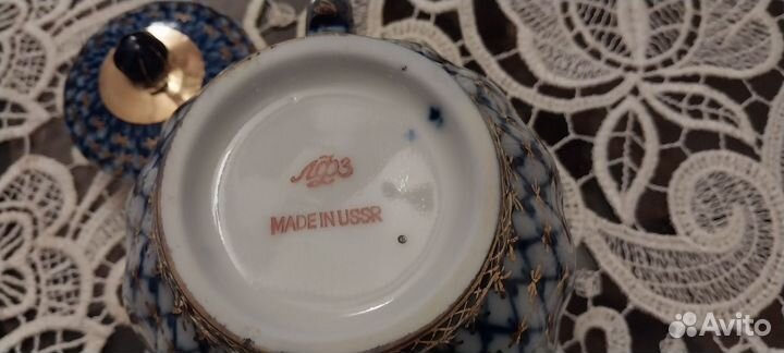 Чайный сервиз кобальтовая сетка СССР