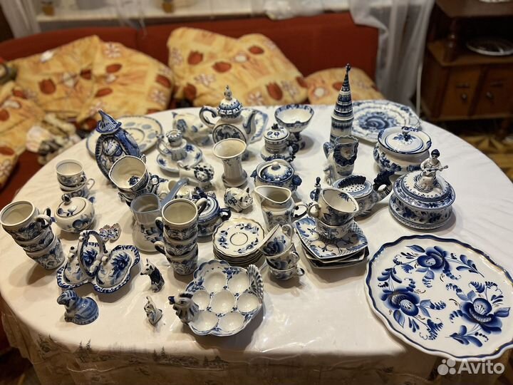 Гжель посуда, фигурки