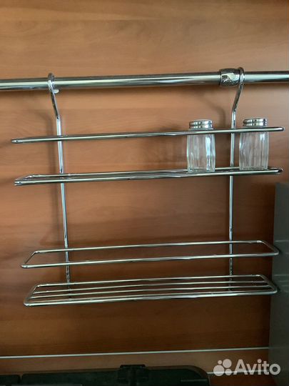 Навесная полка на рейлинг для кухни, для специй