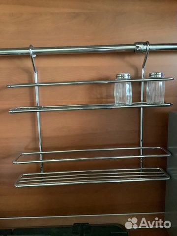 Навесная полка на рейлинг для кухни, для специй