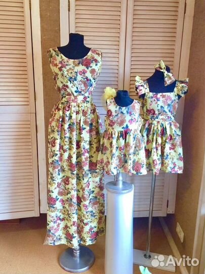 Одинаковые платья для мамы и дочки. Фэмили Лук