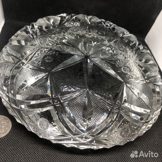Хрустальная пепельница тяжелая СССР