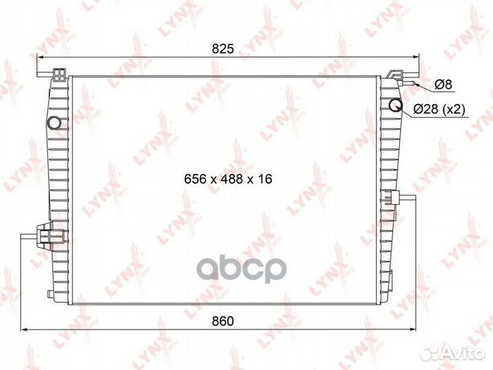Радиатор охлаждения паяный MT RB-1109 lynxauto