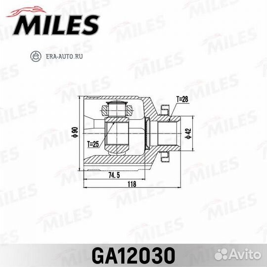 Miles GA12030 ШРУС внутренний правый KIA optima/ma