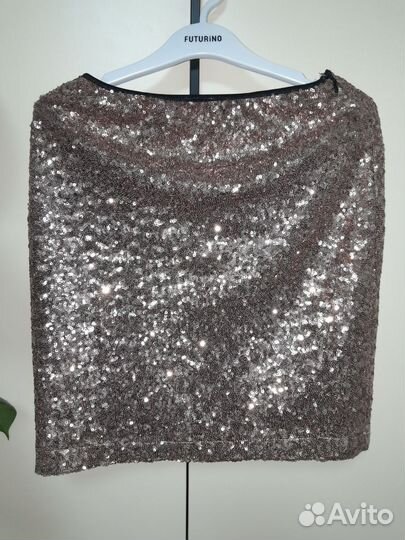 Юбка с пайетками мини