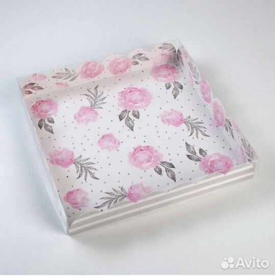 Коробка с прозрачной крышкой 35/35/6