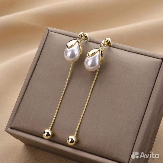 Золотые серьги висячие