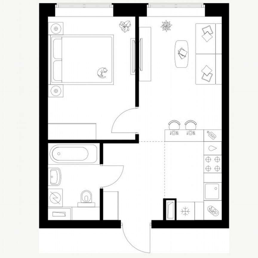 1-к. квартира, 35,7 м², 36/62 эт.