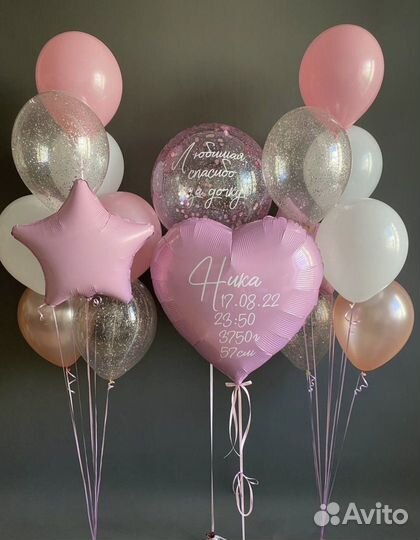 Оформление воздушные шары на выписку из роддома