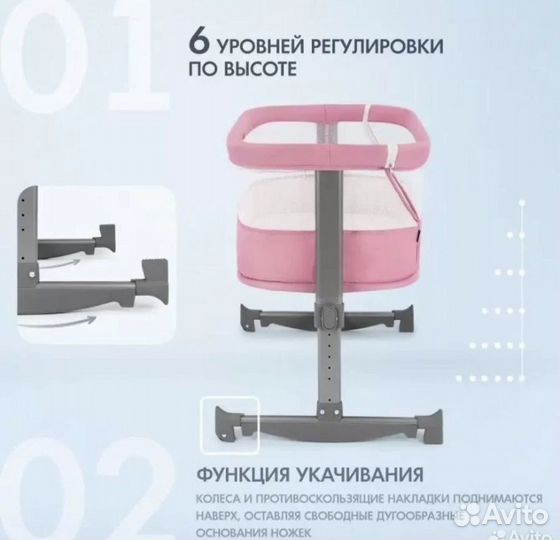 Детская кроватка приставная для новорожденных