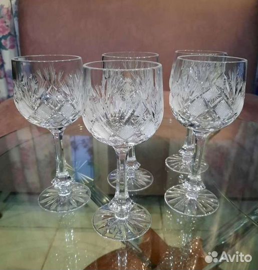 Хрустальные фужеры, 250мл. 6 штук