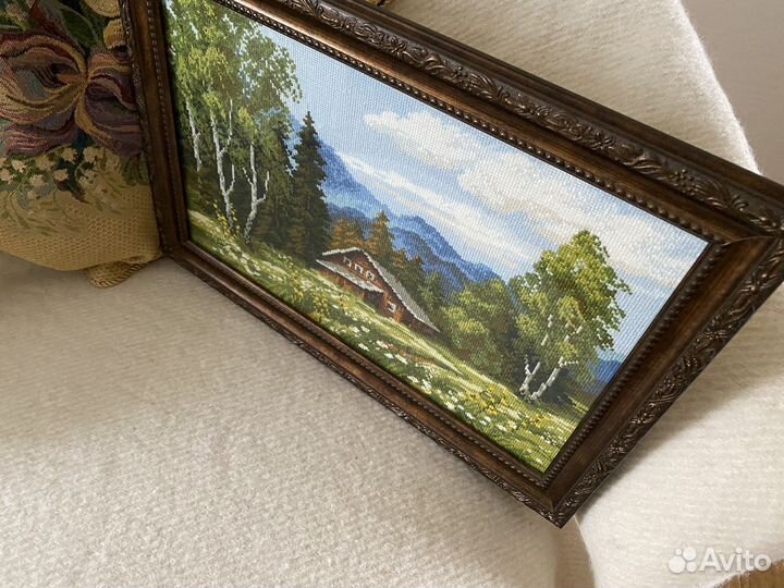 Вышивка картина вышитая крестом ручная работа