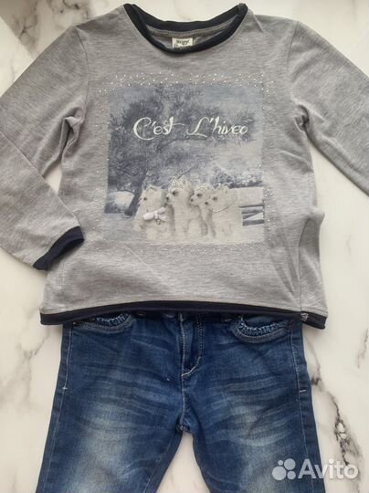 Джинсы 104 mayoral и кофточки пакетом 3-4 года