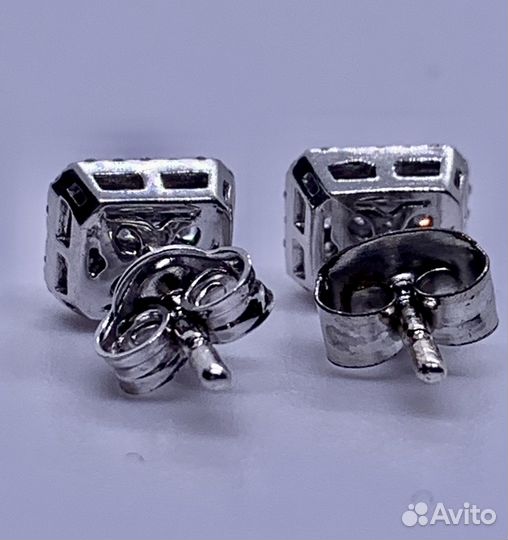 Серьги пусеты бриллианты золото 585