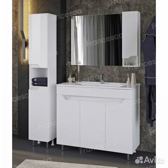 Зеркало-шкаф Венеция Неаполь 100 белый