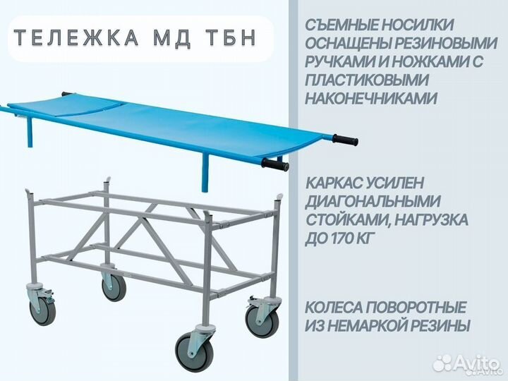 Тележки медицинские д/перевозки больных в Владимир