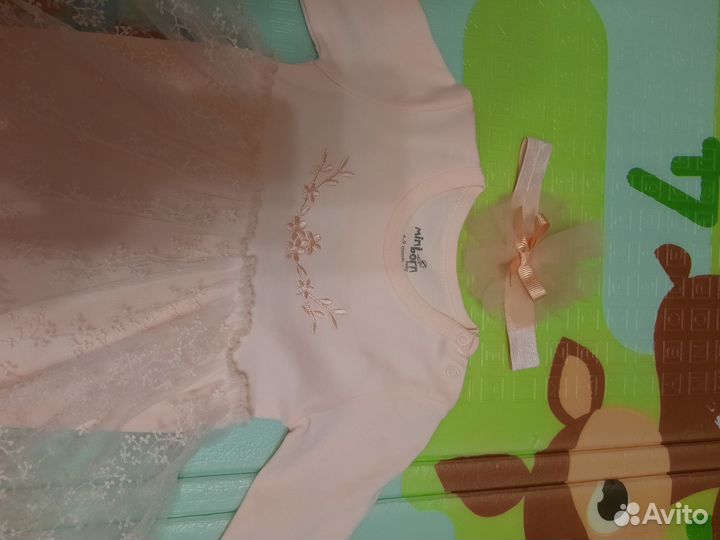 Платье бодик для малышки 6-9 месяцев