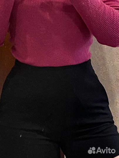 Шорты женские с высокой талией классические чёрные