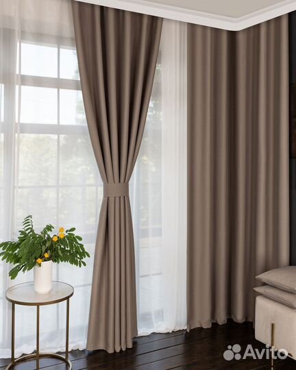 Портьеры блэкаут Марсель Крем шторы
