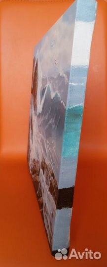 Картина маслом морской пейзаж «Волны и скалы»