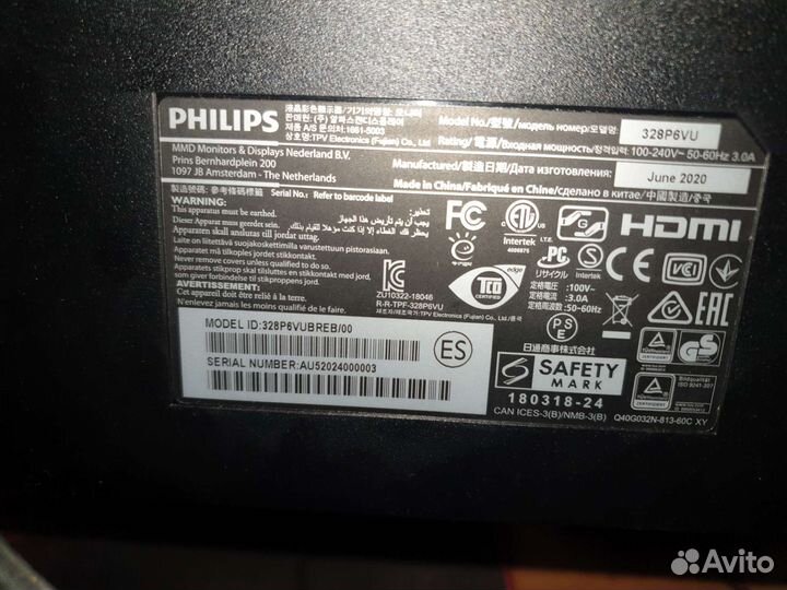 Монитор Philips 32 дюйма 3840x2160