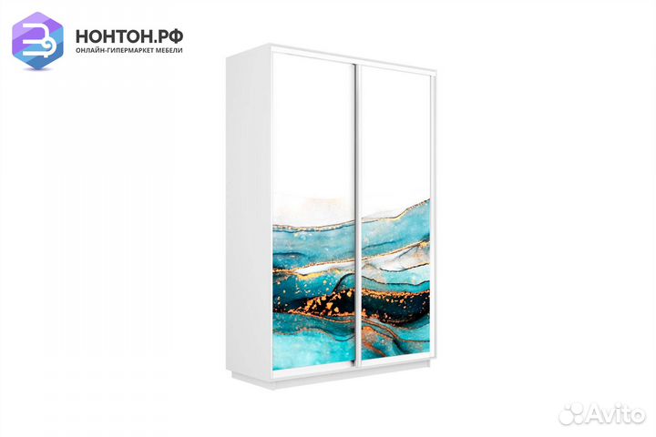 Шкаф-купе 2-х дверный Нонтон фото №1019 / белый сн