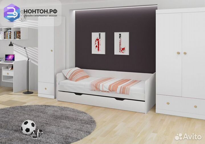 Кровать детская выдвижная Polini kids Fun 4200 бел