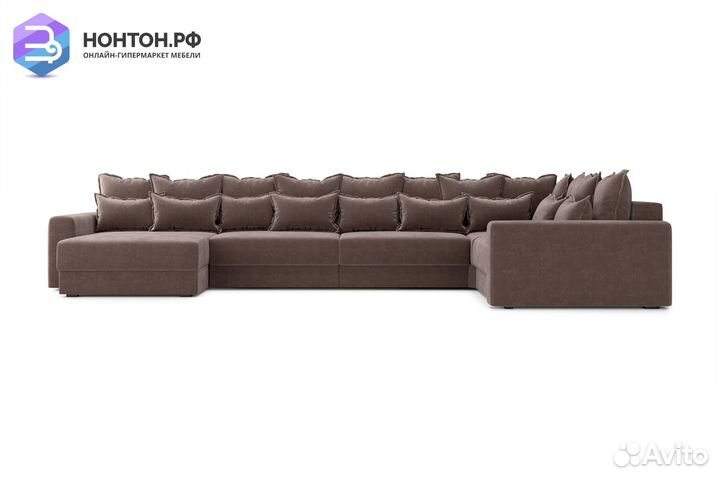 Диван п-образный тик-так Омега коричневый