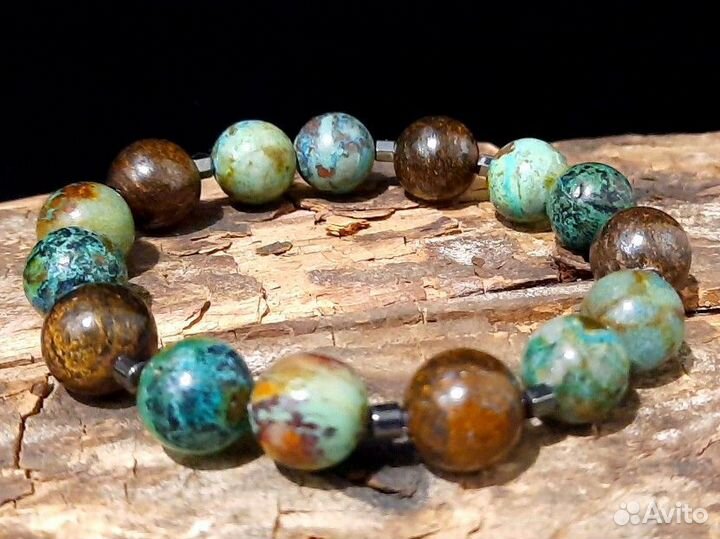 Хризоколла Бронзит Камень Браслет