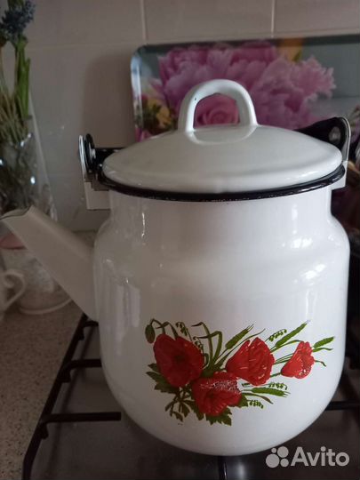 Чайник эмалированный СССР новый 3л-3,5л