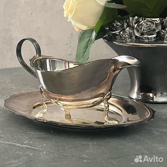 Соусник на подставке, серебрение