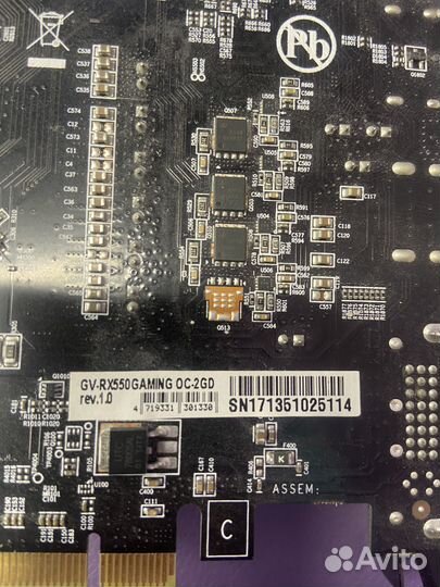 Видеокарта Gigabyte RX 550 2 Gb