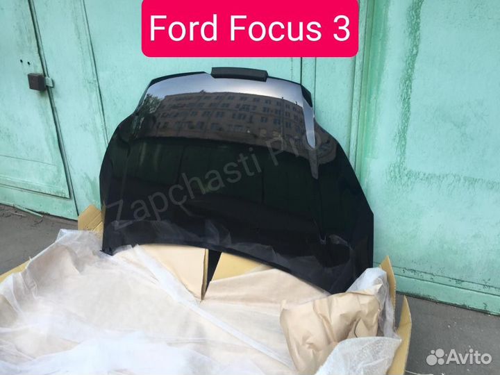 Капот Ford Focus 3 черный 2013 седан