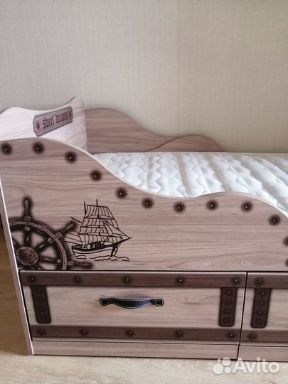 Кровать детская Корсар 190х90 + матрас Аскона