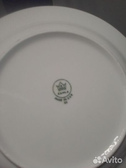Блюдо и тарелки фарфор СССР 17 штук набором