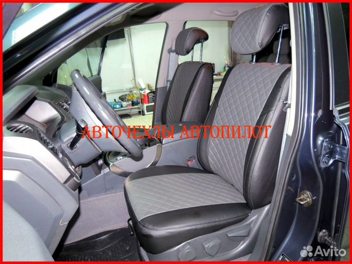 Чехлы Автопилот SsangYong Kyron из экокожи Ромб