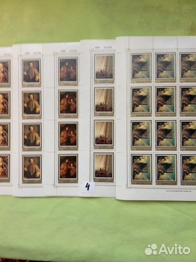 Марки. Эрмитаж.Серии в листах