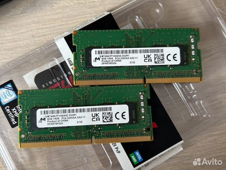 Оперативная память DDR4 3200mhz (Micron) 2x8 gb