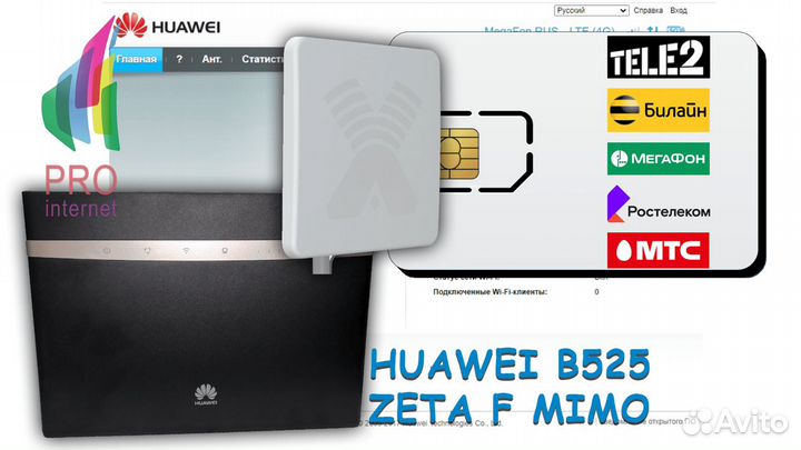 Роутер huawei B525s-23a zeta F mimo