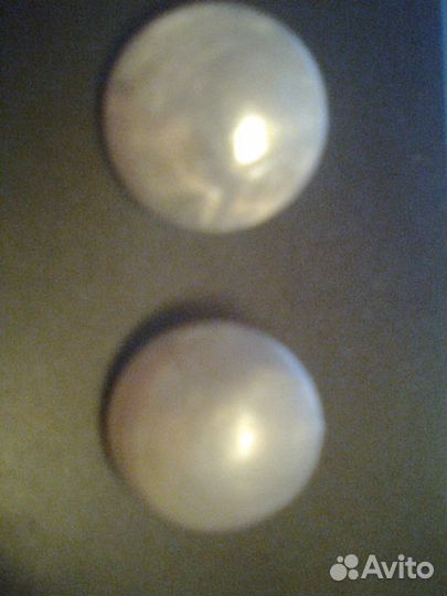 Клипсы белые с перламутром чешская бижутерия, 80гг