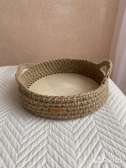 Поднос из джута корзинка