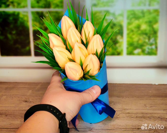 Букет тюльпанов из мыла